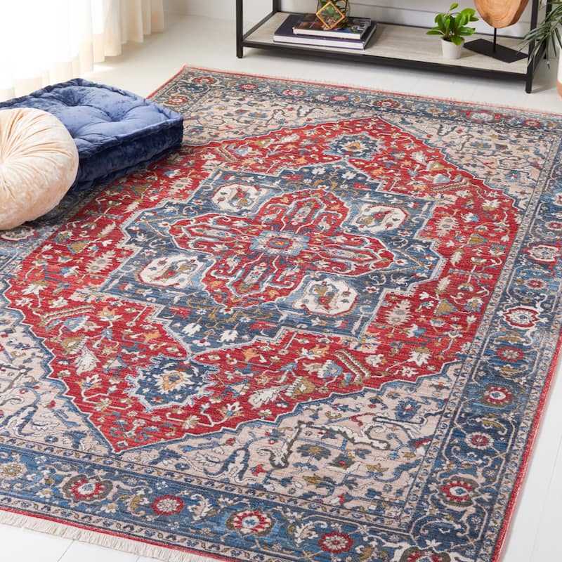 SAFAVIEH Vintage Persian Afag Vintage Oriental Rug - 4' x 6' - Red/Blue