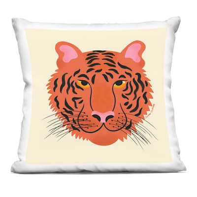 Stupell Modern Wild Tiger Face Decorative Printed Throw Pillow Design by Carrie Cantwell