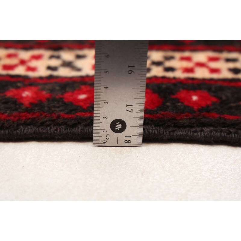 ECARPETGALLERY Hand-knotted Baluch Red Wool Rug - 4'1 x 6'8