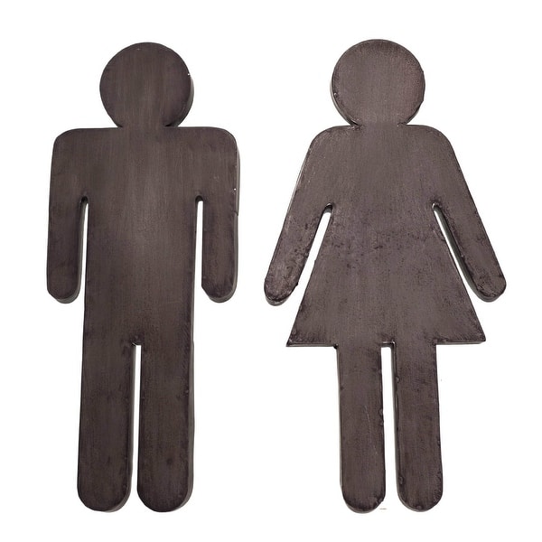 Shop Bathroom Door Sign Boy And Girl Male And Female Metal Set Of