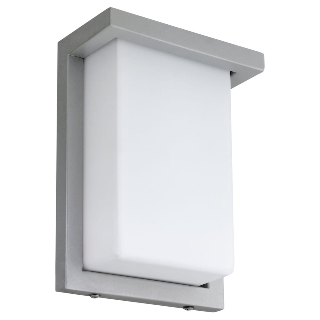 Sunlite 8 in. Silver LED CCT Color Tunable Switch 3000K 4000K 5000K Slim Rectangle Outdoor Wall Lantern Light Sconce - 4 in
