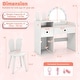 preview thumbnail 3 of 20, Costway Princess Bunny Makeup Table with Lighted Mirror, Open Shelves - See Details