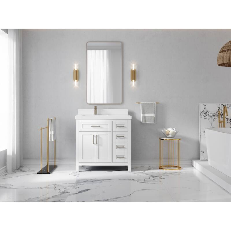 Willow Collections 36 in. W x 22 in. D Cambridge Left Offset Sink Bathroom Vanity with Countertop