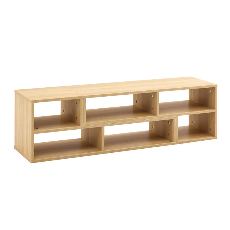 47.2" MDF Modular L-Shaped TV Stand - 2-Shelf Adjustable Media Console (200lb Capacity)