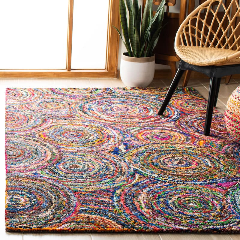 SAFAVIEH Handmade Nantucket Efmorfia Contemporary Cotton Rug - 10' x 14' - Multi