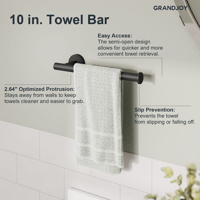 GRANDJOY 4-Piece Bath Towel Bar Rack Towel Holder Stainless Steel Hardware Set
