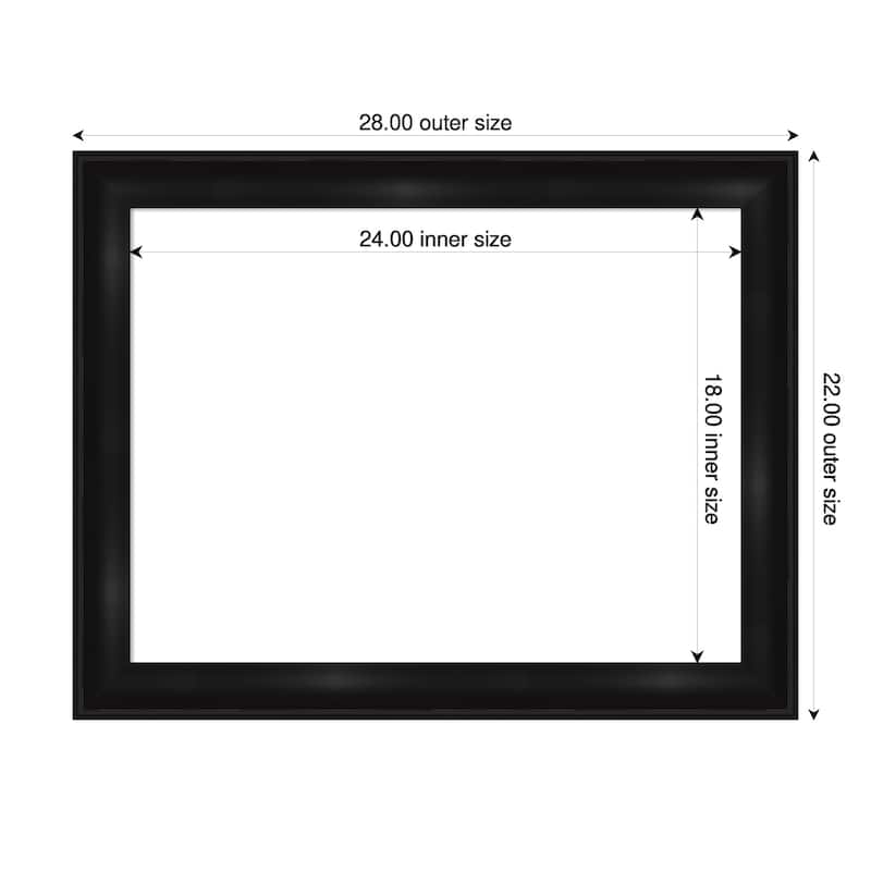 Amanti Art Grand Black Narrow Framed Dry Erase Magnetic Board - 28 x 22 in
