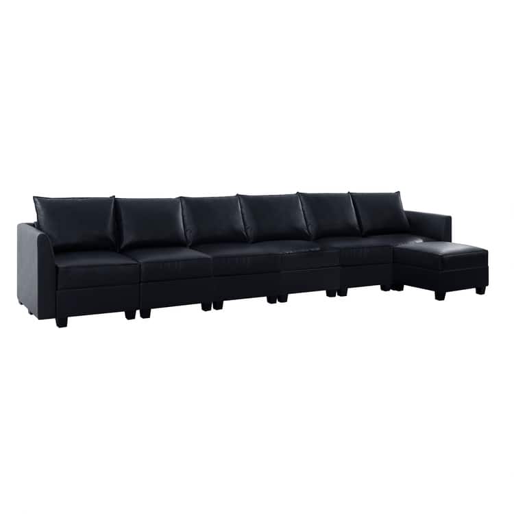 Modern 7-Seater DIY Convertible Modular Sectional Sofa Collection with Ottomans combo