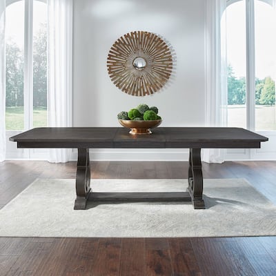 Liberty Furniture Grant Park Trestle Dining Table with Expandable Leaf - Width 42" x Depth 102" x Height 30"