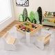 preview thumbnail 5 of 8, Gymax 4-in-1 Kids Wooden Table & 2 Chairs Set w/ Storage Detachable