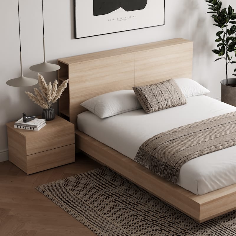 Marconi 3-Piece Platform Bed Set with Bed, Headboard, and Nightstand