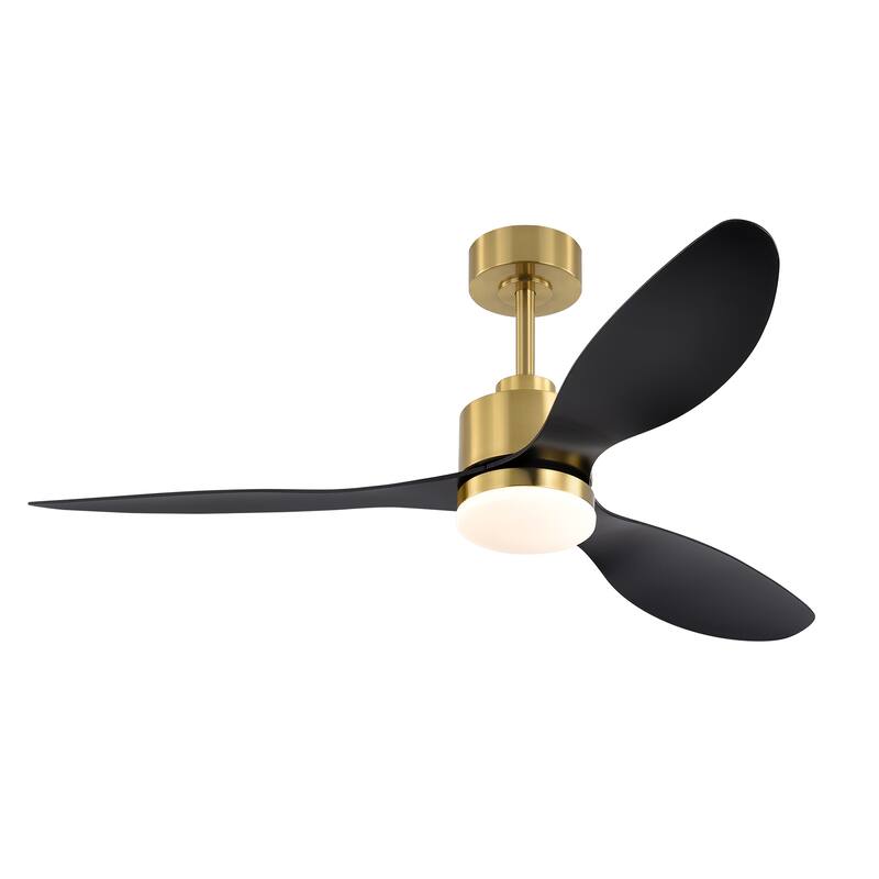 52 Inch Gold LED Ceiling Fan with Lights Remote(3-Blade)