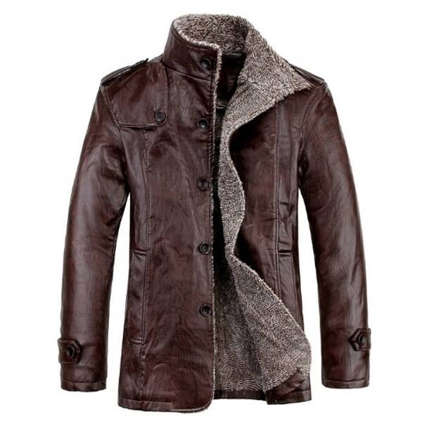 Shop New Men Leather Men S Leather Jacket Korean Slim Plus Velvet