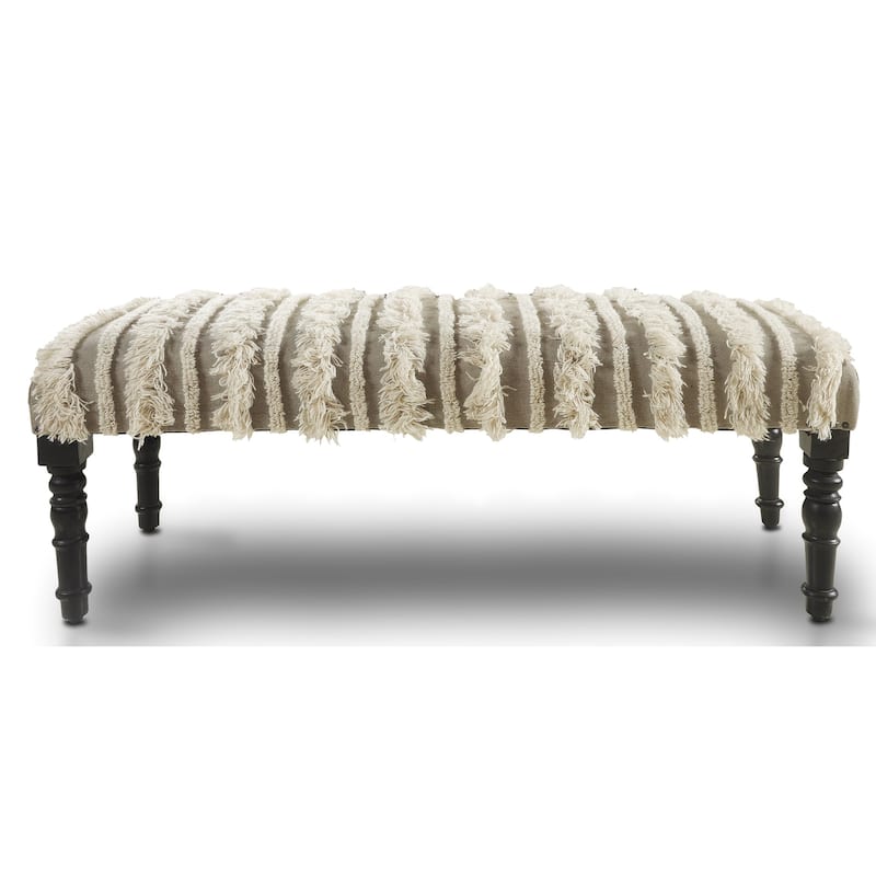 Sevita Cream Tufted Indoor Bench 16"W x 47"L x 18"H - 3'11" x 1'4"