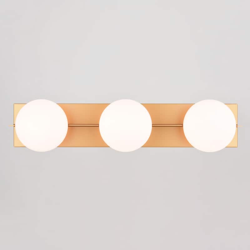 Parkview 3 Light LED Compatible Mid-Century Modern Bathroom Vanity Wall Fixture White Glass