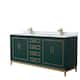 Option Green, Bronze Trim, Carrara Marble Top
