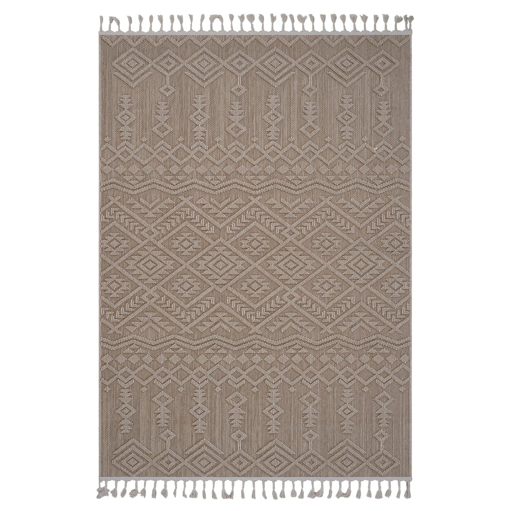 Guros Collection Natural / Traditional Indoor / Outdoor Non-Shedding Area Rug