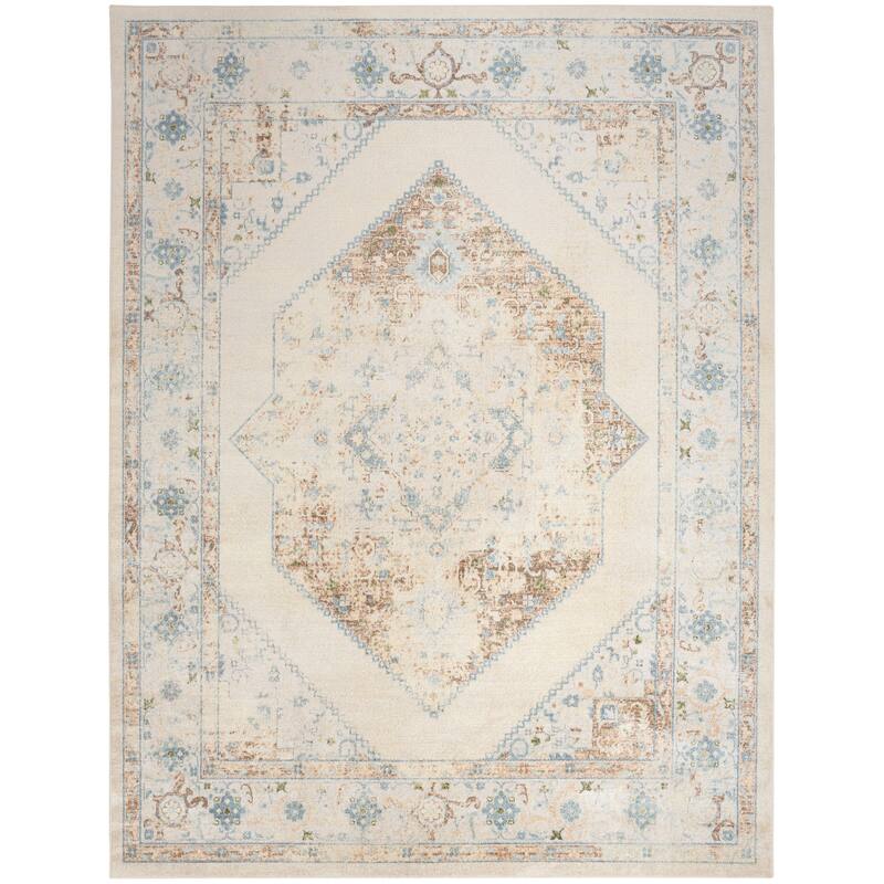 Nourison Astra Machine Washable Persian Area Rug - 7' 10" x 10' - Ivory/Blue - Rectangle