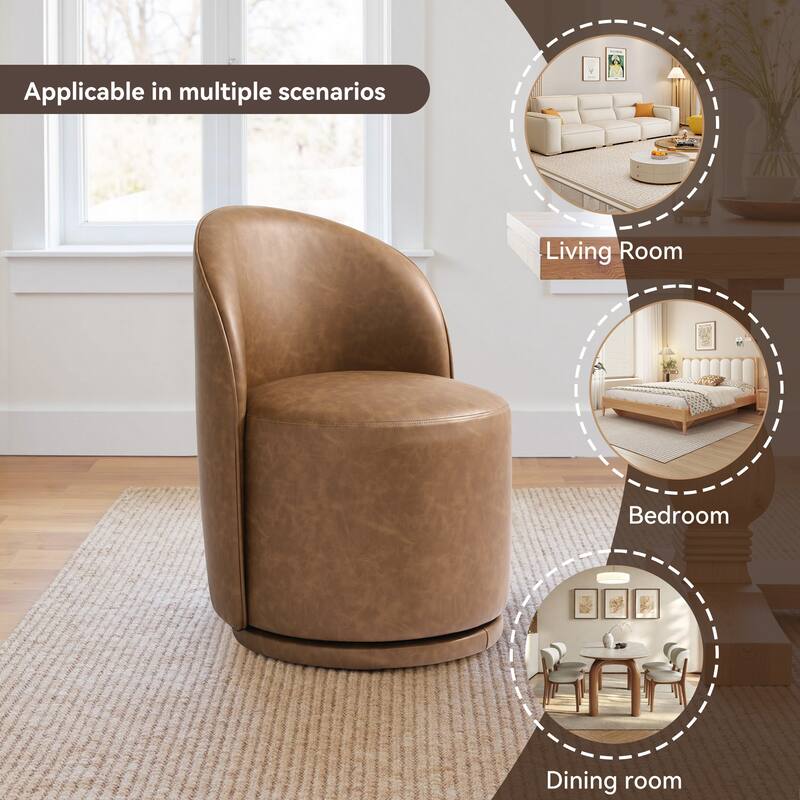 23" W Upholstered Swivel Side Chair for Dining Room, Balcony, Parlour