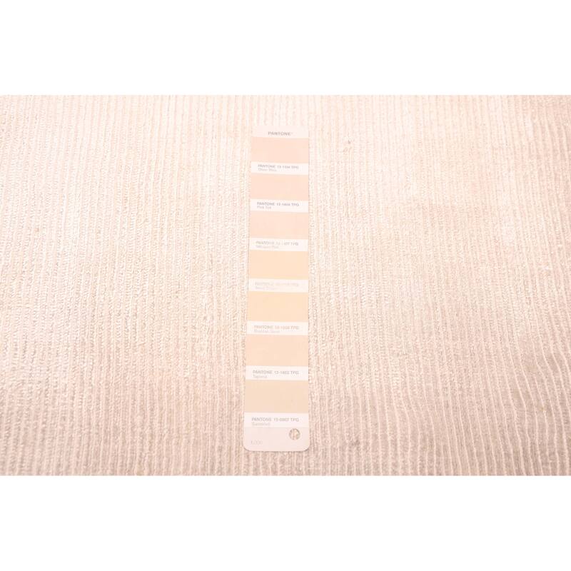 ECARPETGALLERY Hand Loomed Shimmer Ivory Viscose Rug - 7'11 x 11'4