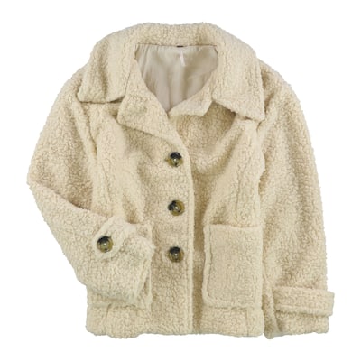 Free People Womens So Soft Pea Coat,, Beige, X-Small