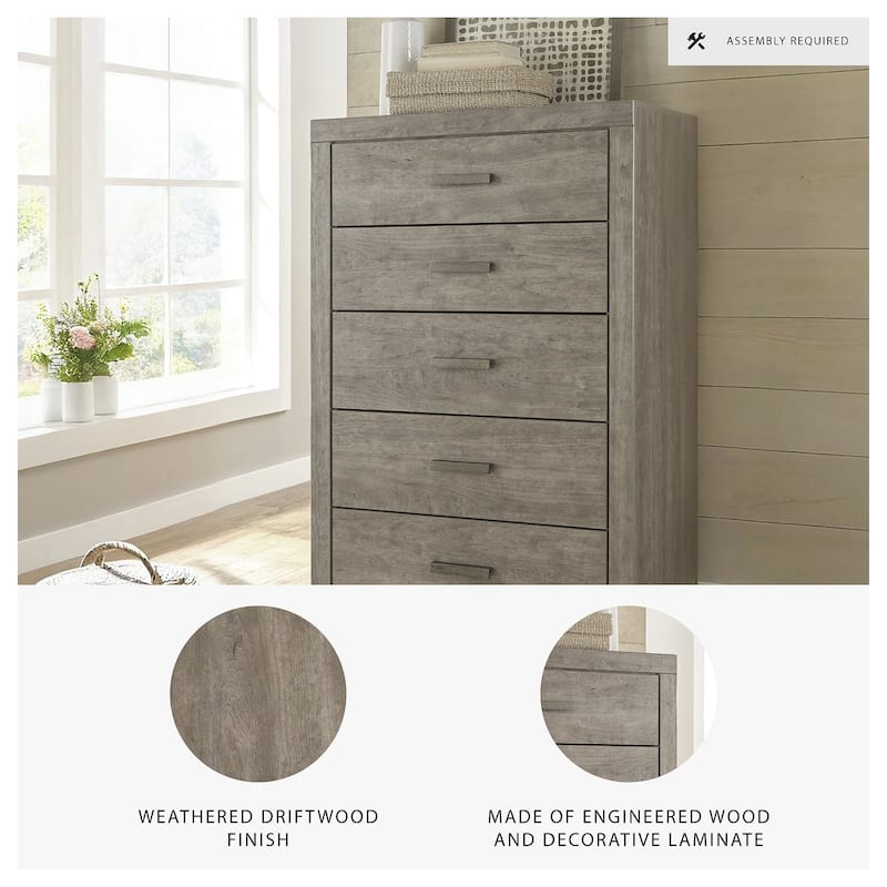 Signature Design by Ashley Balnain Grey 5-drawer Chest