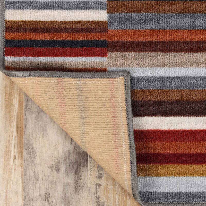Superior Arden Modern Striped Non-Slip Indoor Outdoor Area Rug