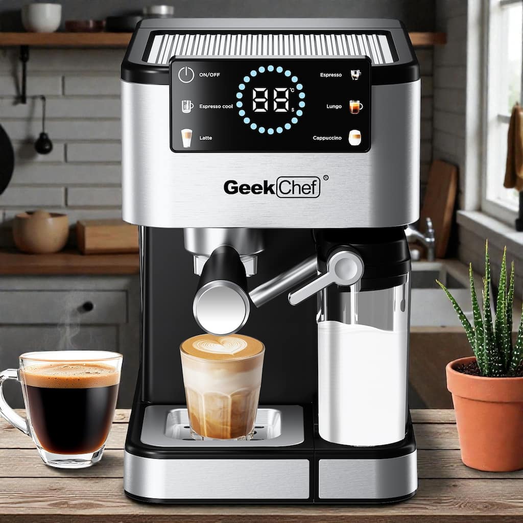 20 Bar Espresso Machine with Automatic Milk Frother, Touch Screen Coffee Maker for Cappuccino Latte Iced Coffee