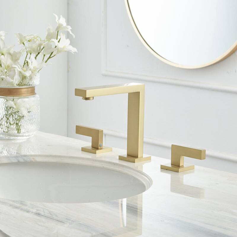 WIZ 8 in. Widespread Double Handle Bathroom Faucet With Pop-up Drain