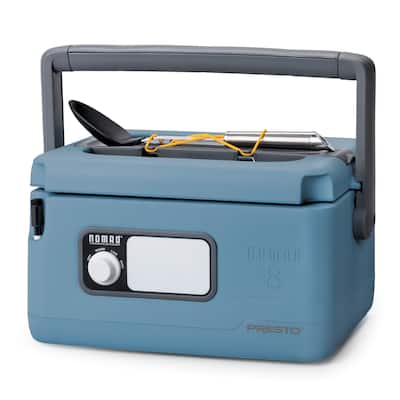 Presto 06019 8 Qt Nomad Portable Electric Slow Cooker, Locking Lid, Green/Gold
