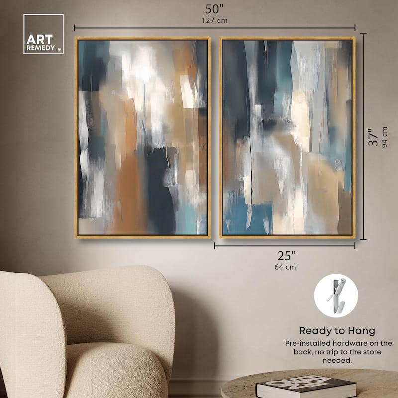 Vertical Rush Canvas Set of 2 by Art Remedy