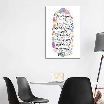 iCanvas "Floral Bible Verse Panel II" by Noonday Design Canvas Print