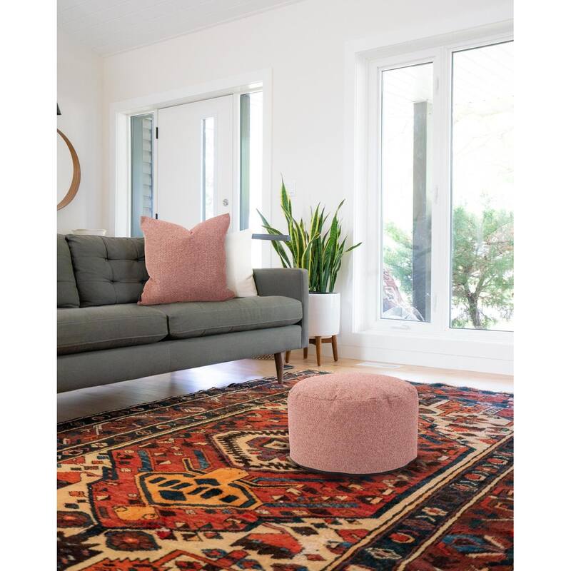 Allan Andrews Round Foot Pouf Panama Rose