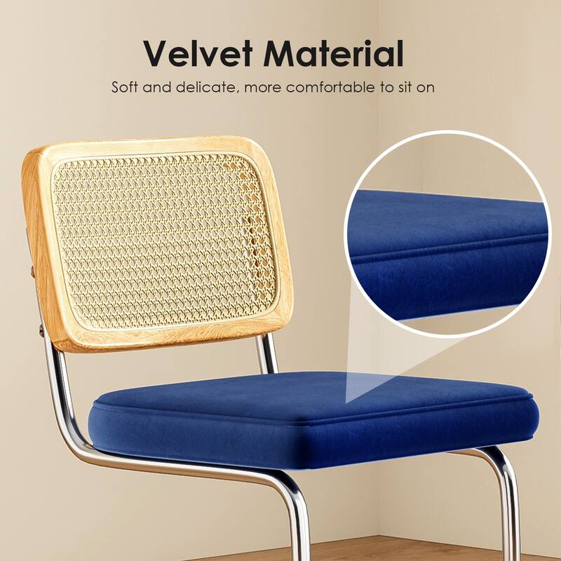 Counter Height Bar Stools Set Of 2, Upholstered Barstools With Rattan Back,30 Inch Stools Armless Bar Chairs