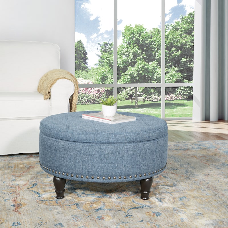 Copper Grove Payara Round Storage Ottoman