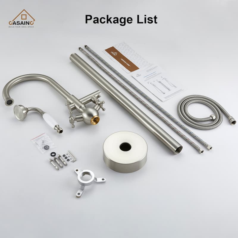 Freestanding 2-Handles Bathtub Faucet with Hand Shower