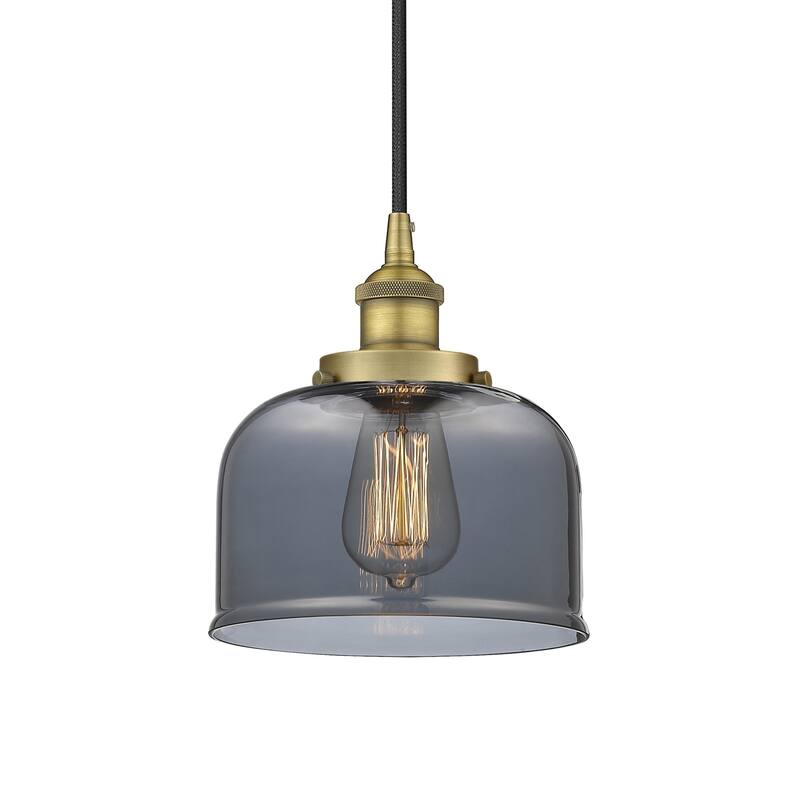 Innovations Lighting 616-1PH-10-8 Bell Pendant Bell 8" Wide Mini - Brushed Brass / Plated Smoke