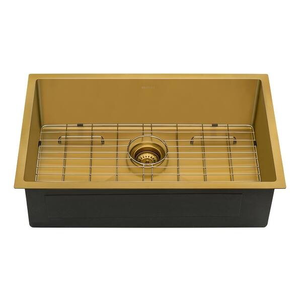 Ruvati 27-inch Undermount Satin Matte Gold Stainless Steel ...