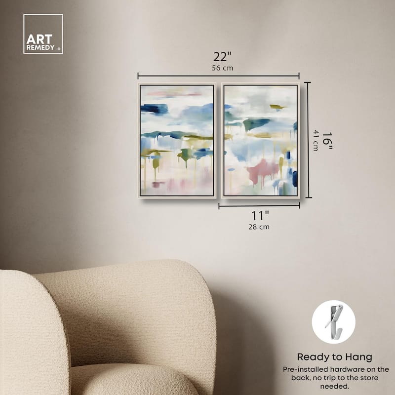 Veil of Azure I Canvas Set of 2 by Art Remedy