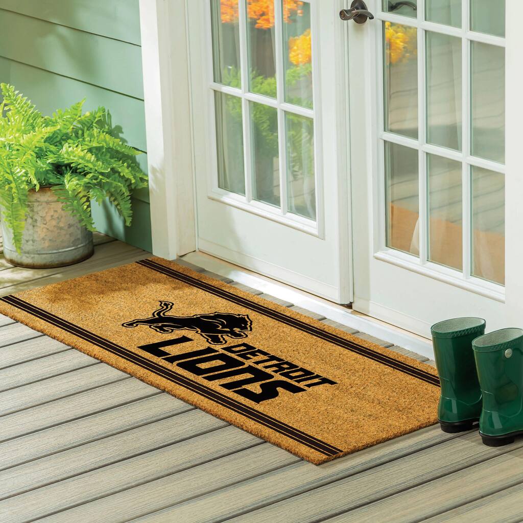 Detroit Lions Monochrome Indoor/Outdoor Coir Door Mat
