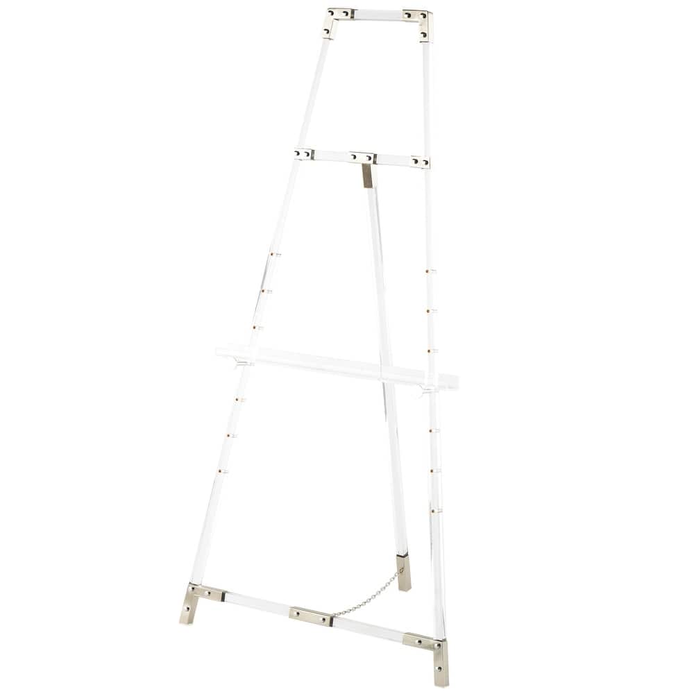Acrylic Plastic Adjustable 7 Tier Display Easel with Silver or Gold Accents and Chain Support - Clear - Roche River Decor