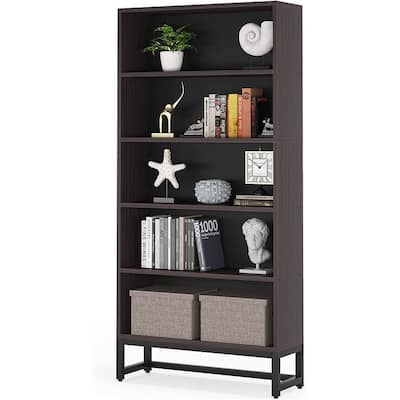 70.8" Tall Bookcase and Bookshelf 5-Tier Storage Shelves Free-Standing