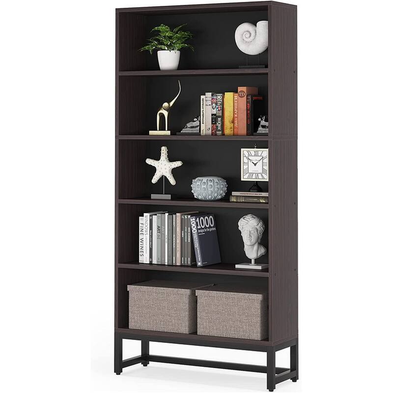 Bluebell 5 Tier Bookcase, 70.8 In Bookshelf for Living Room Bedroom - Sandalwood