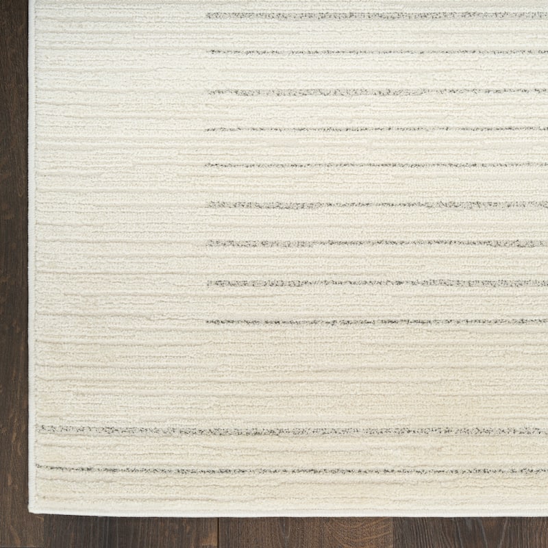 Nourison Ivory Hues Indoor only Cream / Ivory Abstract Area Rug