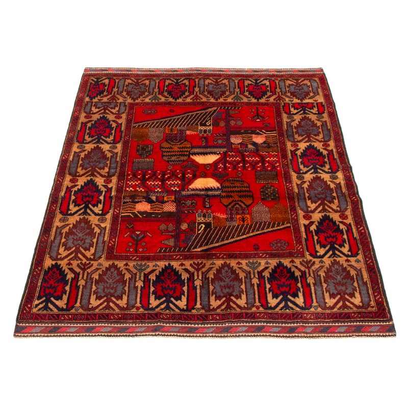 Teimani Red Rug 4'7" x 6'5" - 4'7 x 6'5