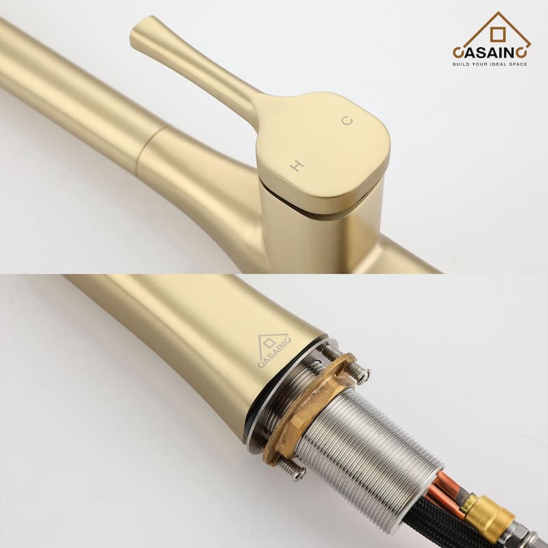 Stainless Steel Single Handle Pull Down Sprayer Kitchen Faucet