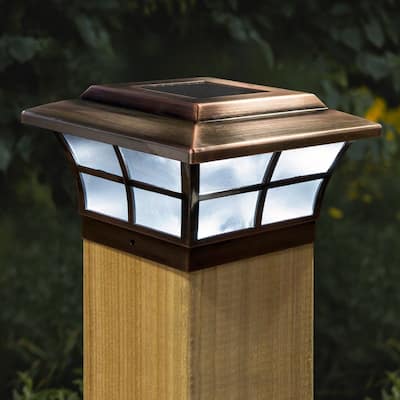 Classy Caps 6x6 Copper Plated Prestige Solar Post Cap (Set of 2)