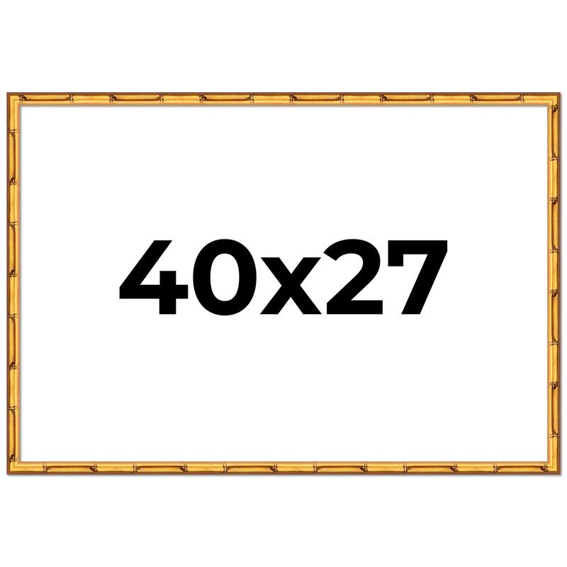40x27 Frame Gold Bamboo Picture Frame Modern Photo Frame Includes UV Acrylic Shatter Guard Front Acid Free Foam Backing Board