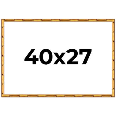 40x27 Frame Gold Bamboo Picture Frame Modern Photo Frame Includes UV Acrylic Shatter Guard Front Acid Free Foam Backing Board