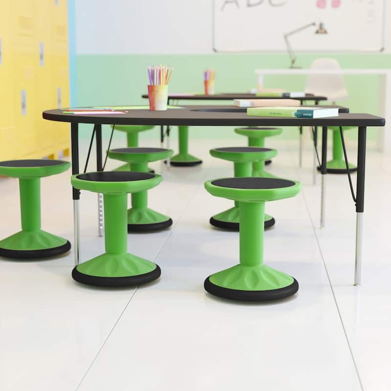 Commercial Fixed Height Collaborative Wobble Stool - 12.75"W x 12.75"D x 16"H